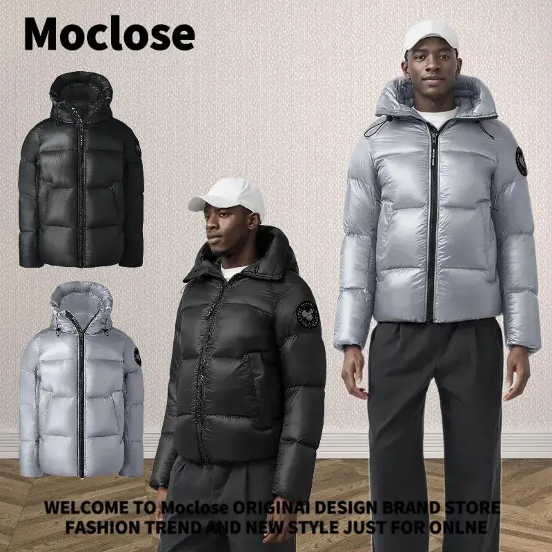 Moclose Fashion Wind Black Label Fall and winter Outdoor Street Warming for Men and Women Heattech Hooded Bread Down jacket Outwear