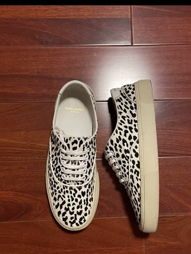 2026 Spring/Summer New Korean and Japanese Fashion Casual Personality Warm Sneakers Leopard Print Comfortable Round-Toe Canvas Shoes for Men Trendy
