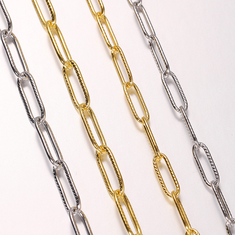 Multicolor 304 Color-Preserving Stainless Steel Embossed Cross Chain Jewelry Accessories Necklace Clothing Bracelet Side Chain