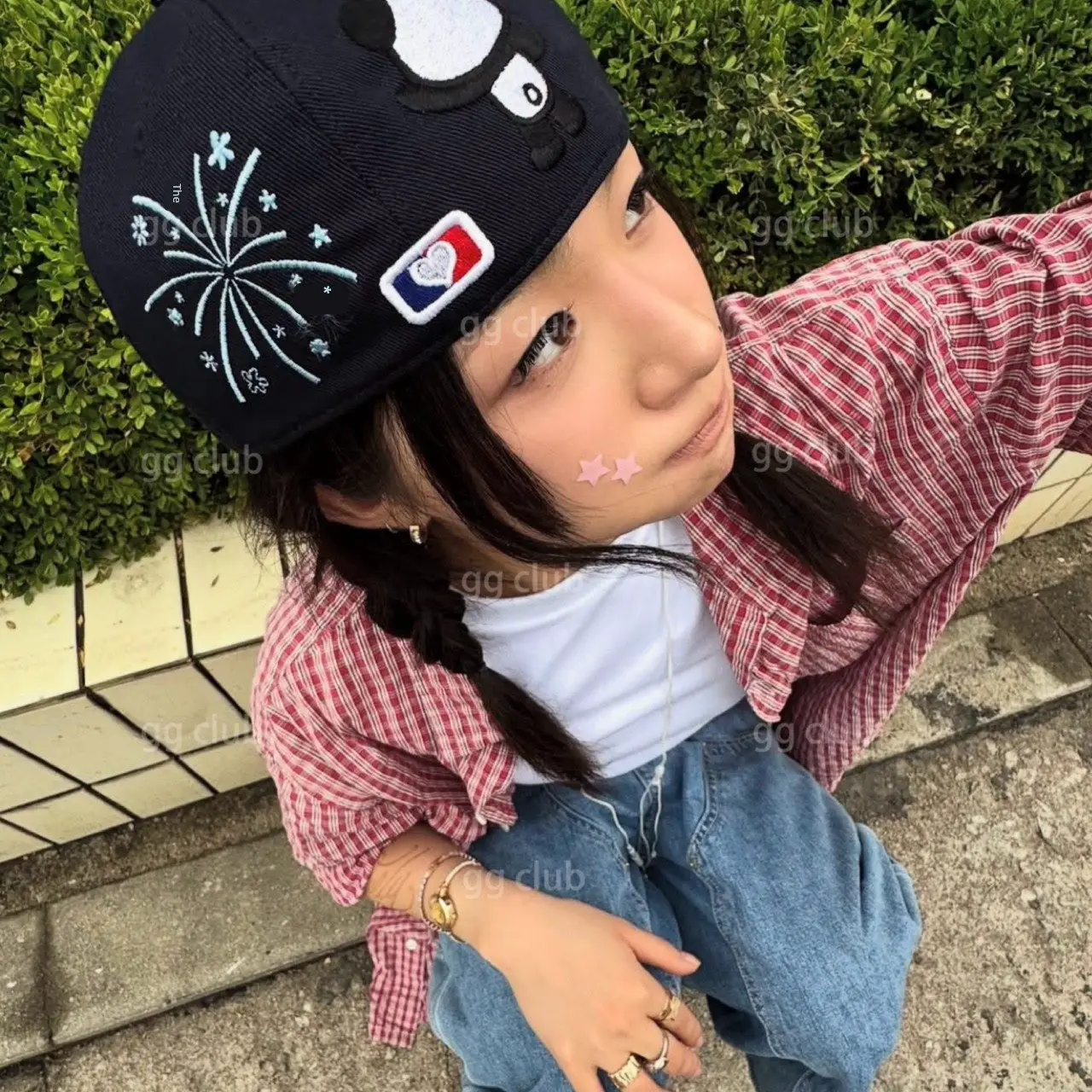 Tmv2025 New Fireworks Panda Letter Embroidered Baseball Cap Flat Brim Hat