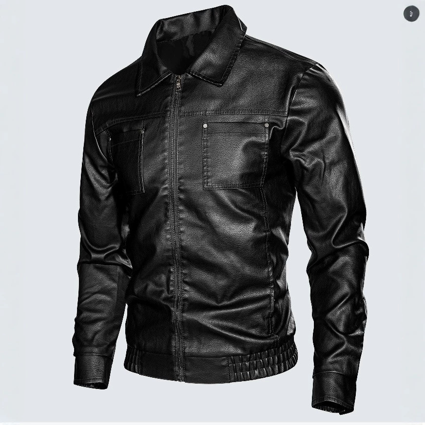 New Style Foreign Trade Leather Jacket for Men, American Fashion Slim-Fit Men's Motorcycle Pu Leather Jacket, Trendy Fashion