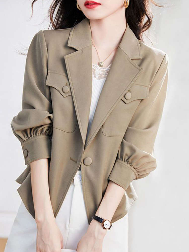 Casual Long-Sleeved Jacket for Women 2026 Spring & Fall New Korean Style Suit Top Versatile Jacket Loose Short Windbreaker