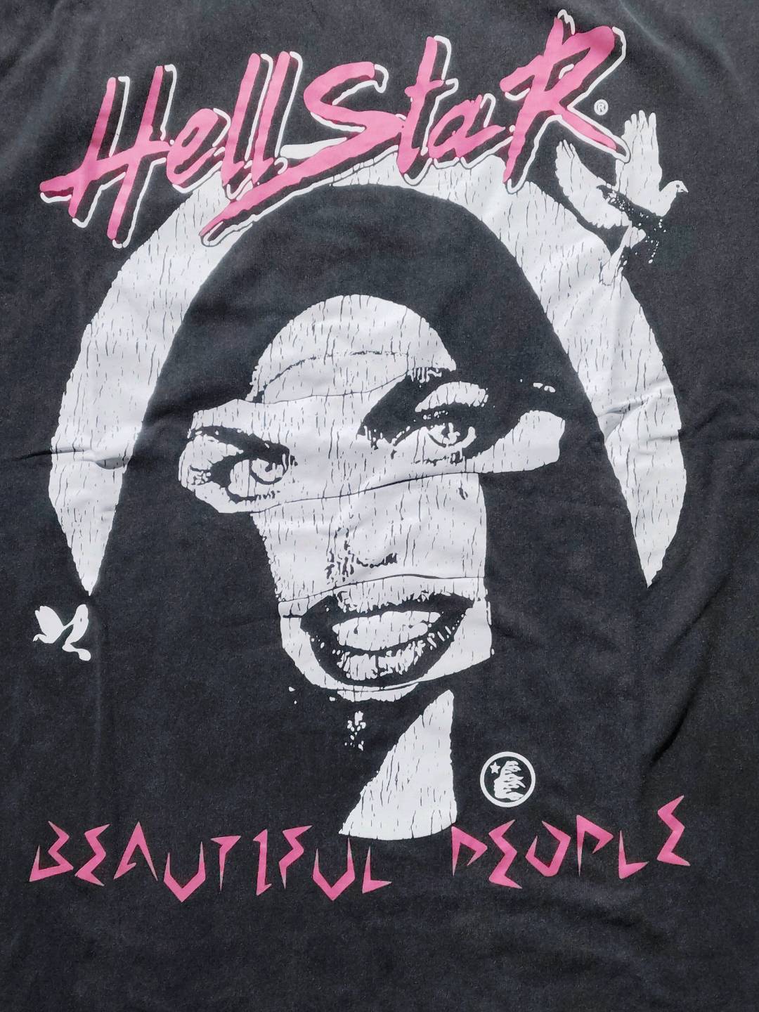 Cross-Border American fashion brand heavy retro Hell star future printed loose round neck short sleeve t-shirt — foto QC 2