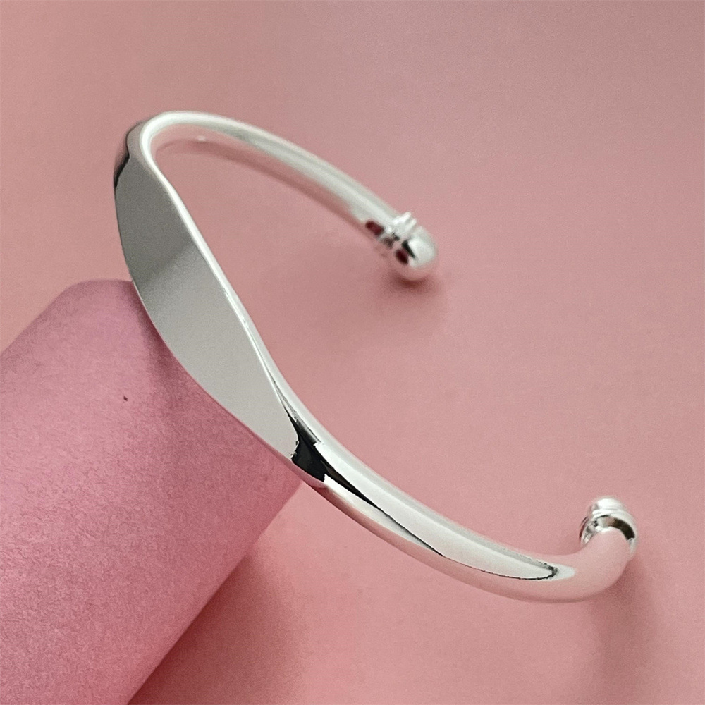 Foreign trade export silver-plated medium flat bracelet net red popular in stock supply bracelet in stock wholesale