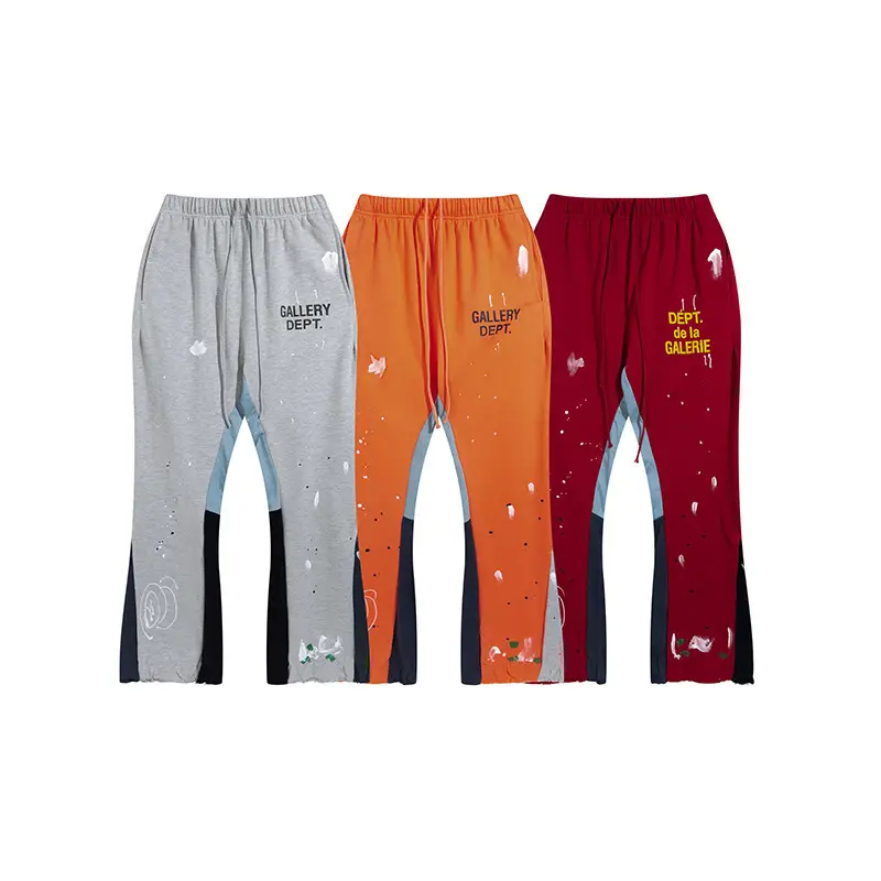 Los Angeles High Street Gallery Dept Hand-painted Splash Ink Stitching Contrast Sweatpants Loose Casual Sweatpants Pants