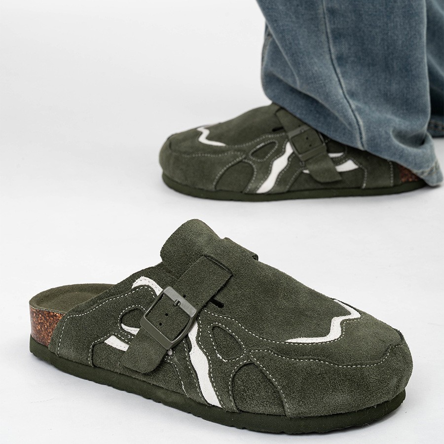 Thick-Soled Cork Big-Toe Birkenstock Shoes for Men and Women, Niche Lazy Style Slip-On Half-Slippers for Couples, Height-Increasing Mule Shoes