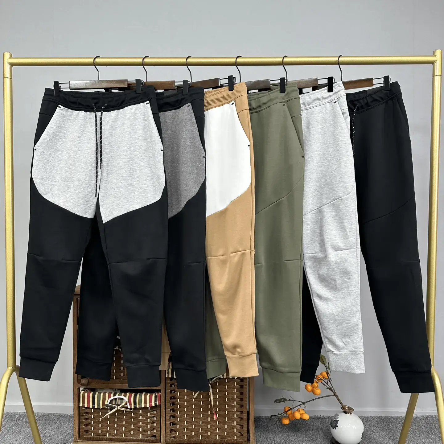 Sports Casual Trousers Spring and Autumn Air Layer Cotton Taped Zipper Sweatpants Sports Trousers Unisex