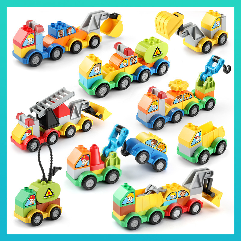 Feile large particles assembled all-change car compatible with Lego building blocks children's early education toys gifts a generation of hair