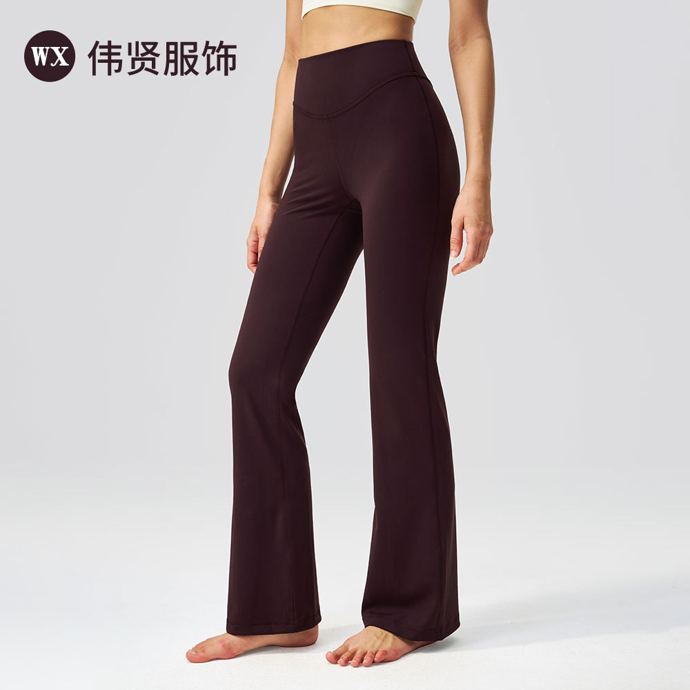 Yoga Pants for Women, High-Waisted, Slightly Flared, V-Waistline, Quick-Drying, Sports, Outdoor Running, Fitness, Yoga Wear, Women's Summer Thin Style