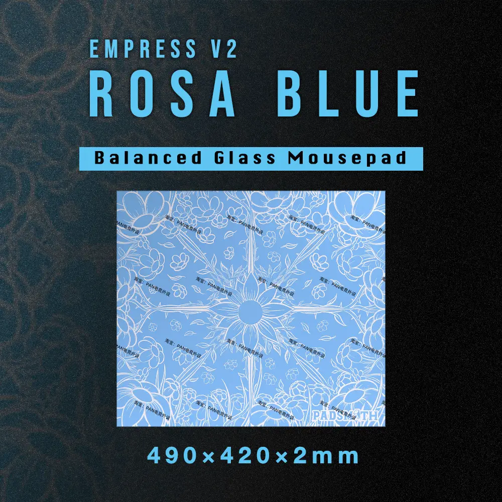 PADSMITH Queen V2 Rosa Gaming Tempered Glass Mouse Pad FPS Tile Remastered Version