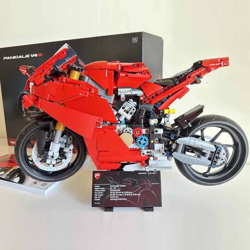 The New Model Is Compatible with Lego 42202 Ducati Motorcycle V4S Motorcycle Mechanical Set Building Block Toy Gift