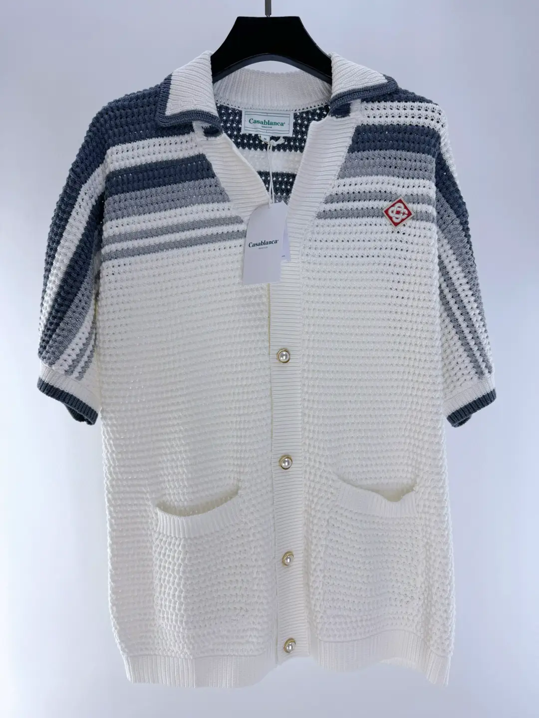 Casablanca Stripes Embroider Color Matching letter Knitting Sweater Suit