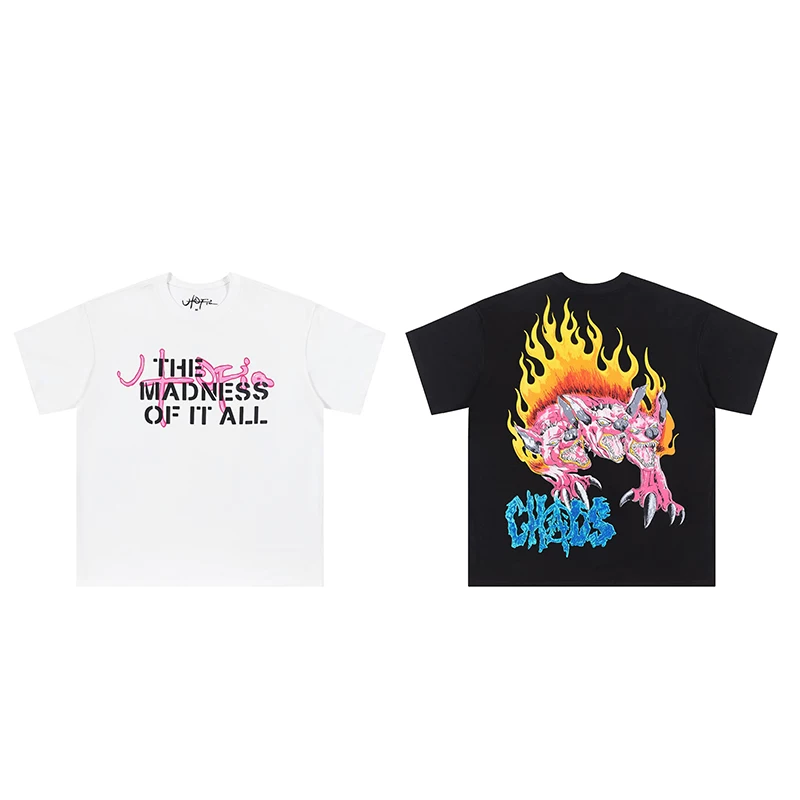 Ts Flame Dog Print Short Sleeves