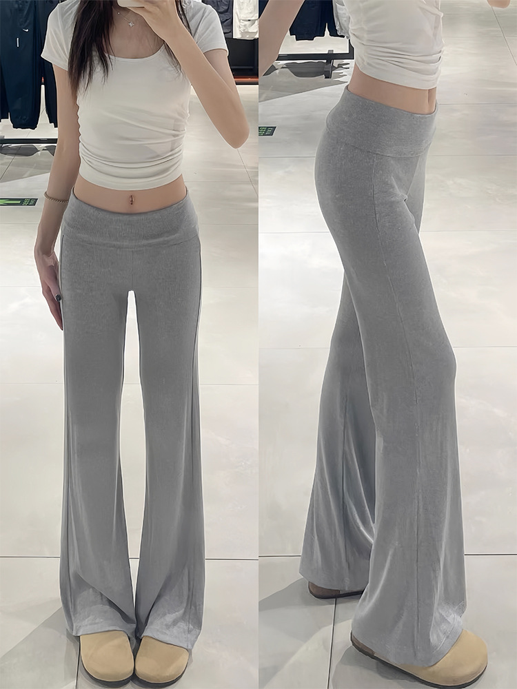 American-Style High-Waisted Flared Pants for Women, New Spring/Summer Style, Slim-Fit Bell-Bottom Pants, Sporty Sweatpants, Drapey Yoga Pants