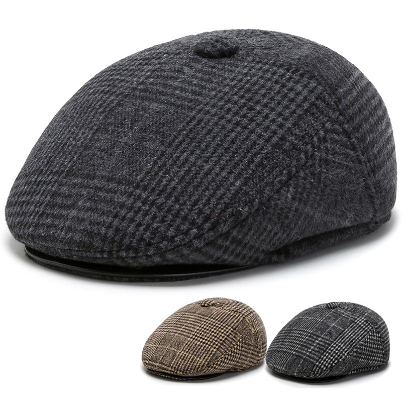 Hat Men's Winter Middle-aged and Elderly People's Cap Autumn and Winter Warm Ear Protection Forward Cap Dad Grandpa Old Head Cap