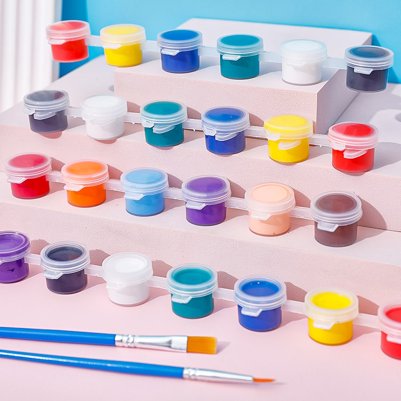 3ml acrylic paint suit 12 color conjoined plaster doll paint Children diy painting graffiti art painting
