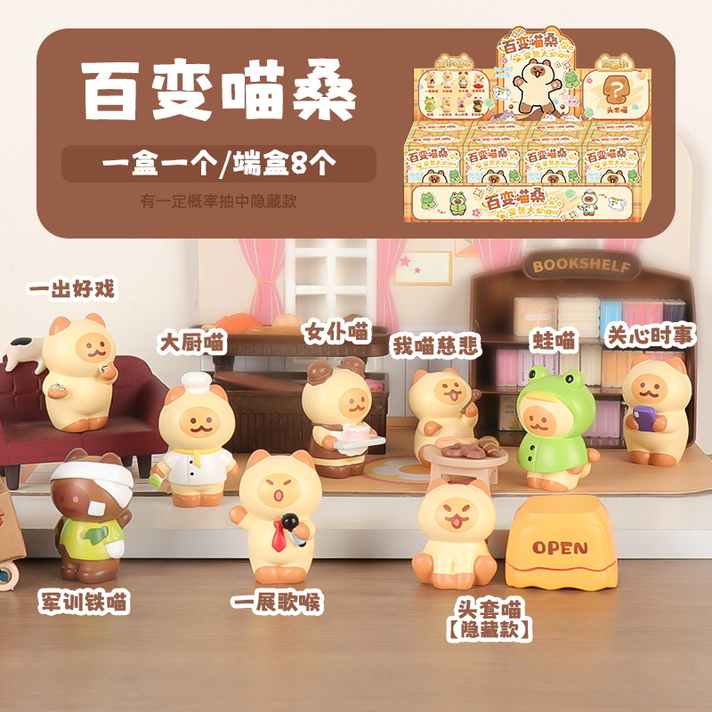 Variety of Meow Sang Blind Box Ornaments Desktop Small Ornaments Kitten Cute Blind Box Blind Bag Factory Direct Sales Brand New Items