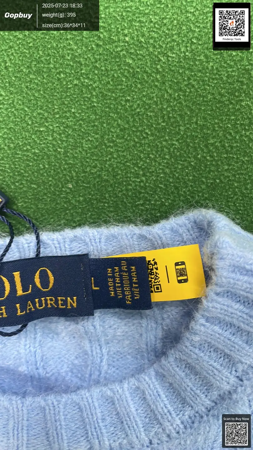 Polo Ralph Lauren Light Blue Sweater Size L