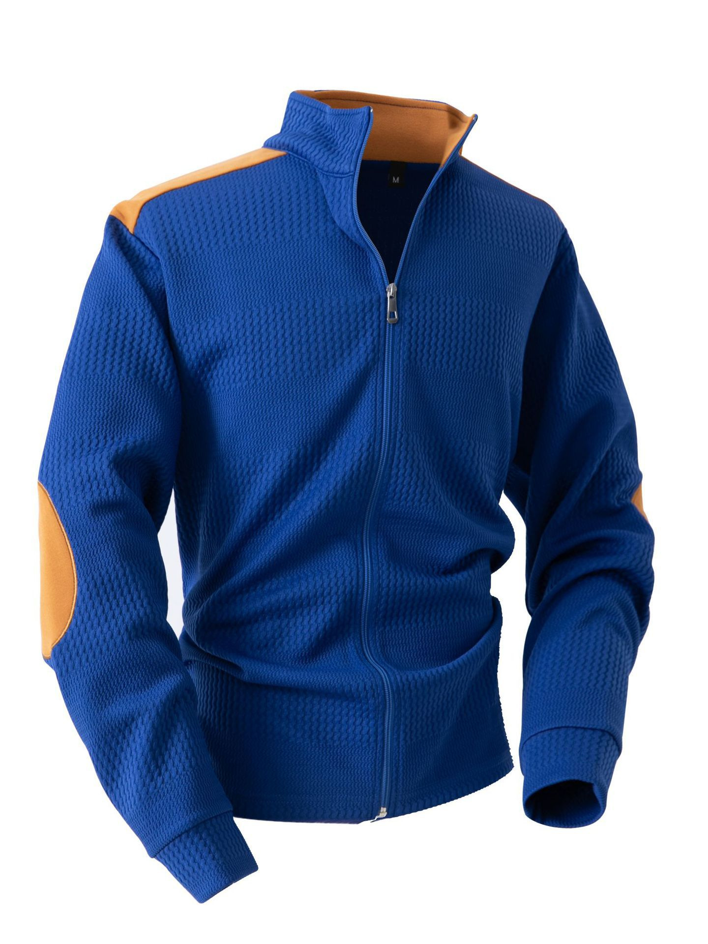 Cross-border Amazon European and American Men's Casual Sports Jacquard Long Sleeve Zipper Laps Jacket Coat