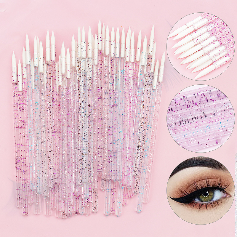 Wholesale disposable eyeliner 50 PCs/pack crystal rod eyeliner with cap dustproof lip liner makeup brush