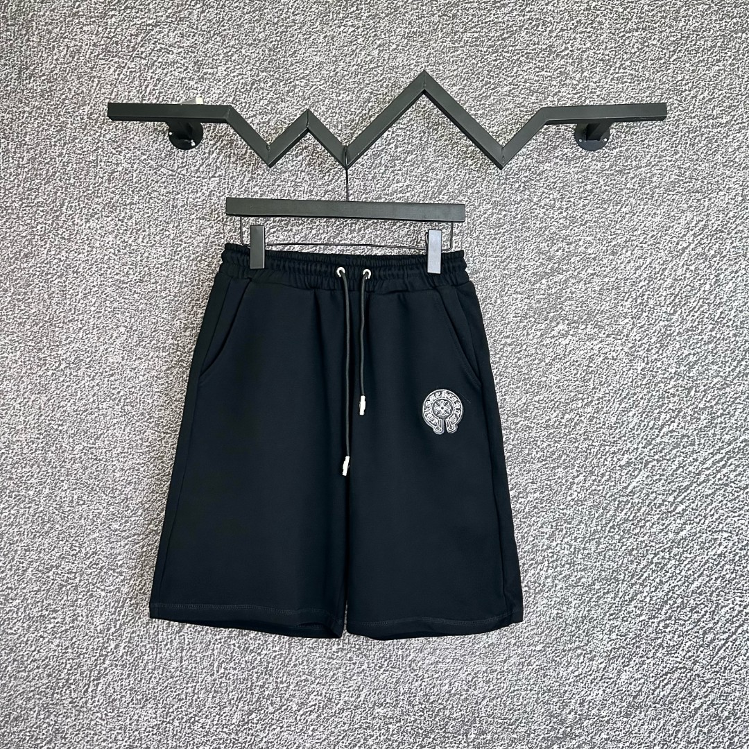 25 New Chromeheartsch Chromehearts Sanskrit Overlapping Horseshoe Cross Straight Simple Casual Shorts