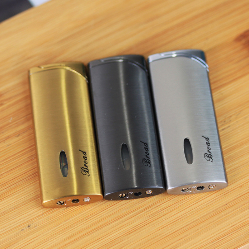 Bd233 Inflatable Metal Lighter Electroplating Series Red Fire Smoking Set Wholesale Advertising Gift Engraving Factory Direct Sale