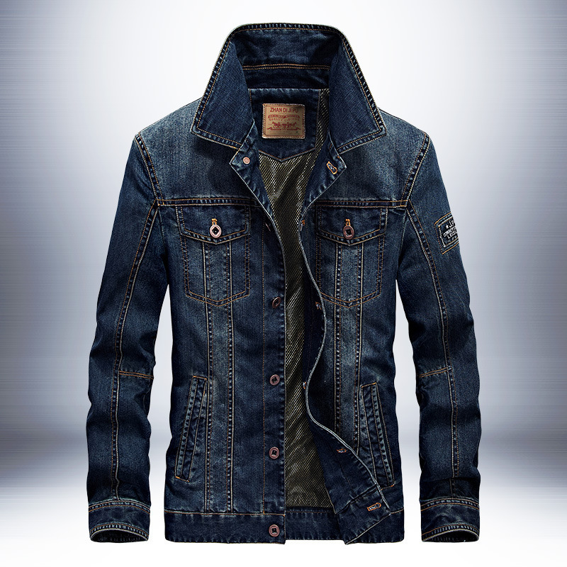 Denim Jacket Men's Autumn and Winter New Aviator Large Size Men's Wear Youth Men's Jacket 66008