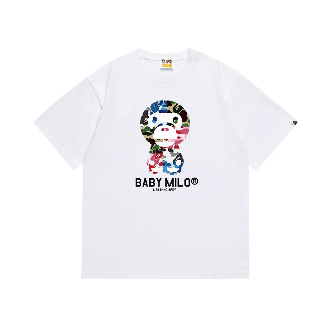 Cross-Border Wholesale Trendy Brand 2024 New Bape Camouflage Printed Short-Sleeved T-Shirts for Men and Women Cotton Half-Sleeves in Stock