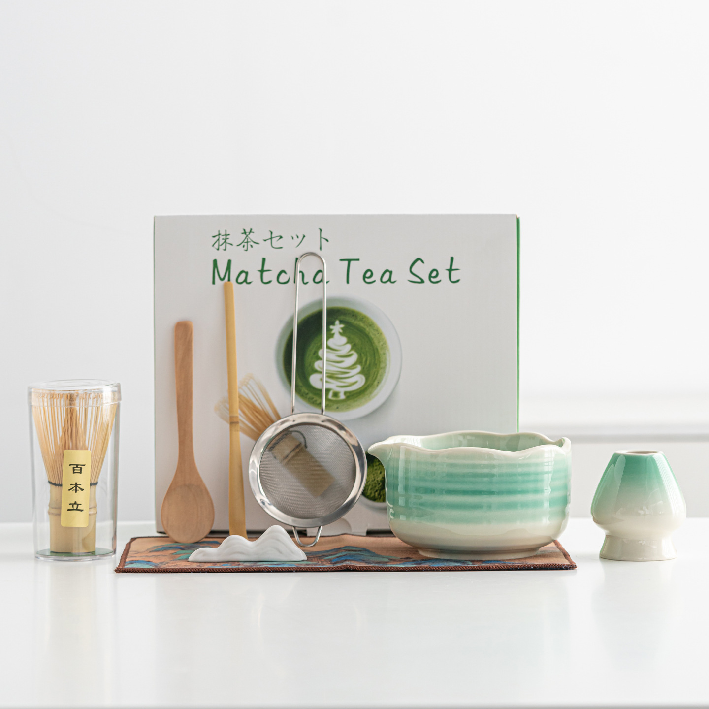Cross-Border Japanese Matcha Set Matcha Tea Ceremony Matcha Bowl Complete Set Tea Brush Tea Whisk Wholesale