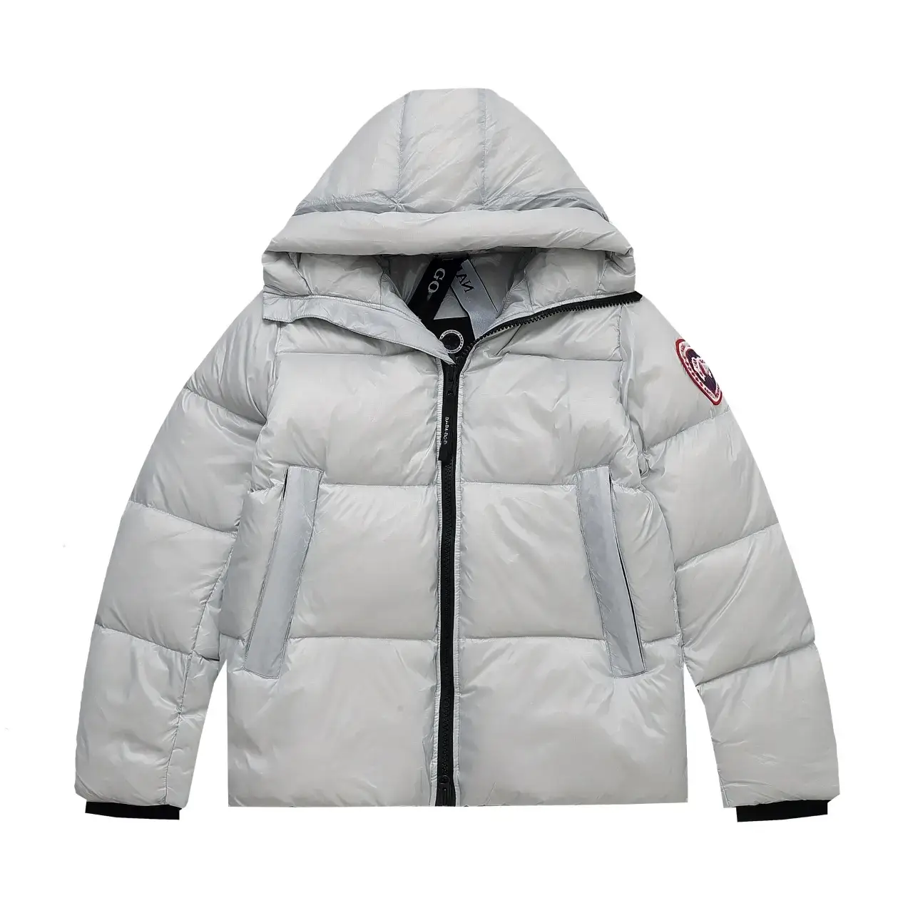 Europe and the United States autumn and winter new CG big goose puff down coat unique black label temperament flat for cross-border European goods