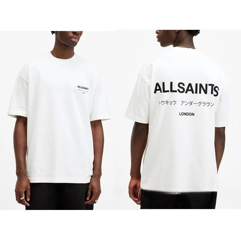 T Cross-Border Allsaints Letter Saint Zhong Heavy Cotton Classic Shirt Loose Men's t Printed Graphics European and American