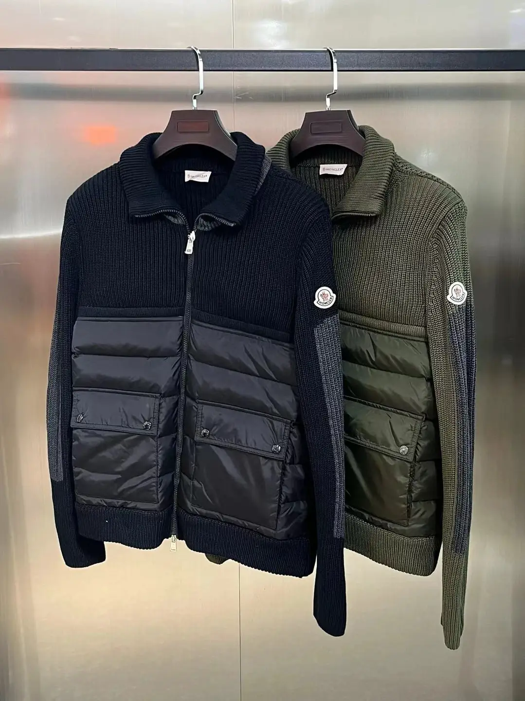 MC1720 Knitwear Patchwork Down Coat