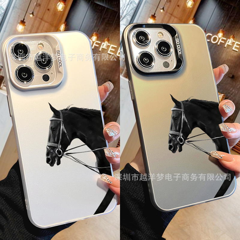 Cross-Border Dark Horse Iphone17Pro Mobile Phone Case 16/15/14/13 Laser Case 12 Apple 11Xsmax Hard Pr