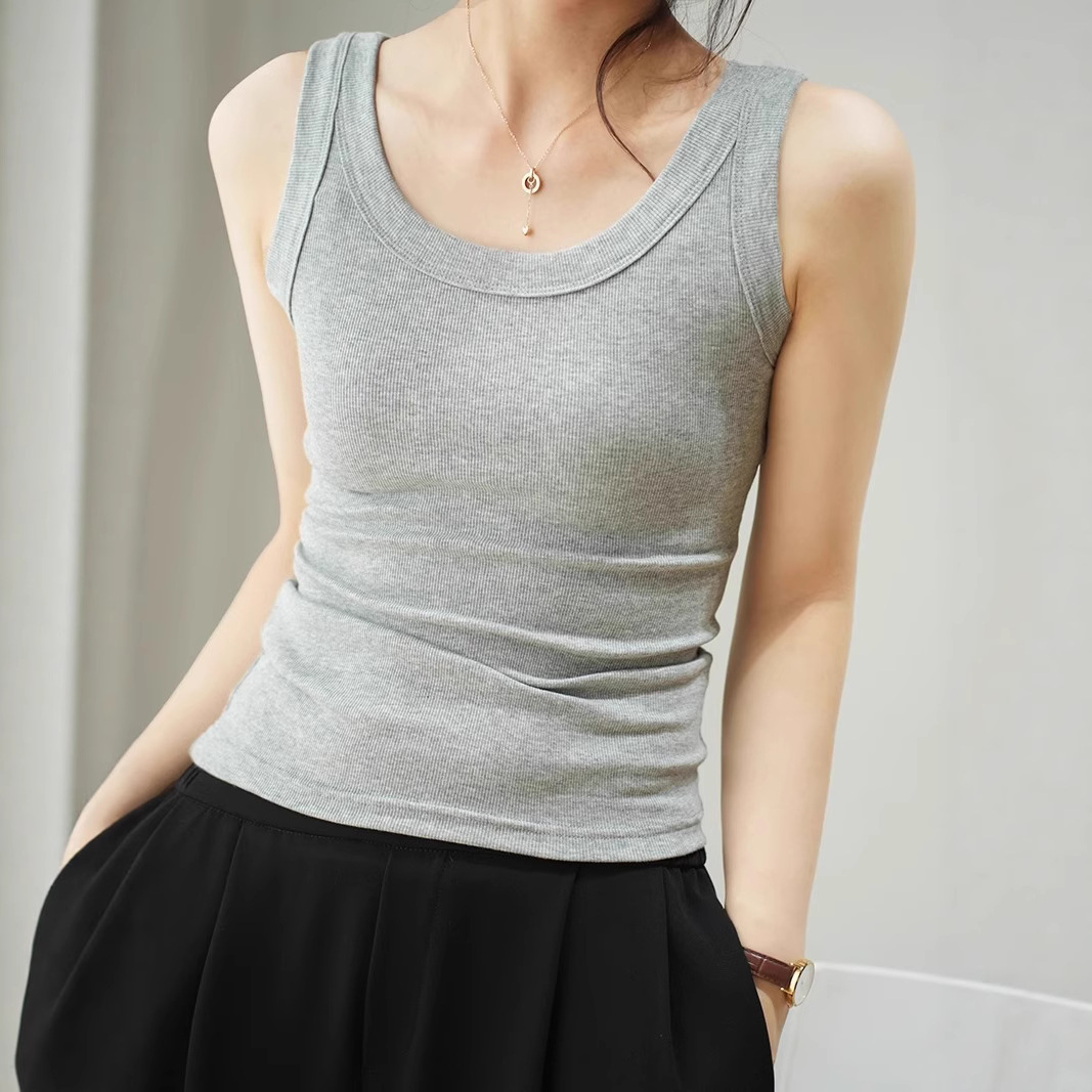 Cross-Border Inner Vest Women's Suspender Women's Summer Threaded Bottoming 2025 New Style Breast-Covering Multi-Color Sleeveless Top