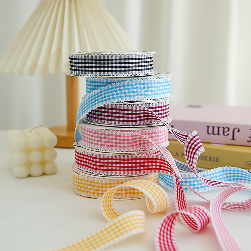 Goddess Day Plaid Ribbon Sweet Girl Style Ribbon Bouquet Tie Ribbon Gift Ribbon Handmade DIY Wholesale