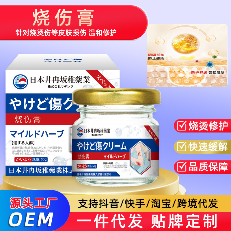 Japanese Burn Ointment, Scald Ointment, Skin Scar Repair Cream, External Use for Children and Adults, Specialized for Relieving and Repairing Burns Caused by Hot Oil and Boiling Water