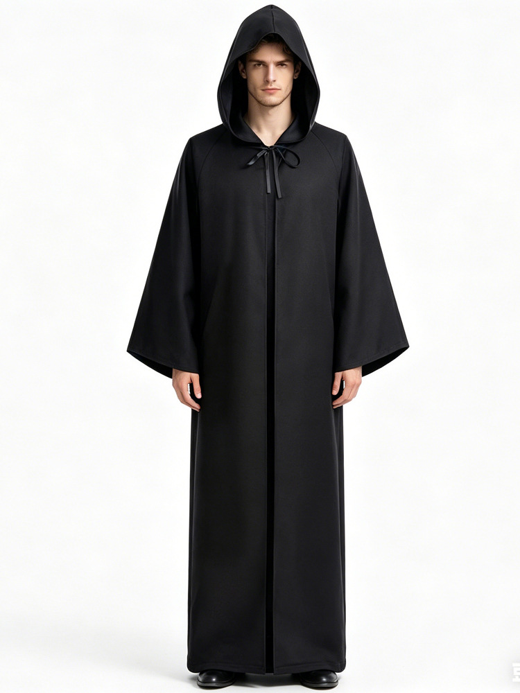 Halloween Star Wars Cos Jedi Knight Cloak Medieval Wizard Hooded Cloak Costume Death Robe
