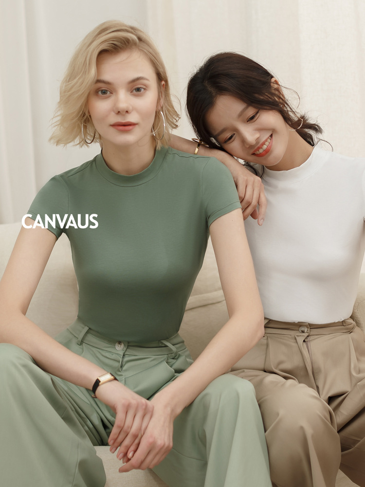 European station summer new T-shirt women's cotton foreign trade source knitted short sleeve T-shirt women's clothing K1044A