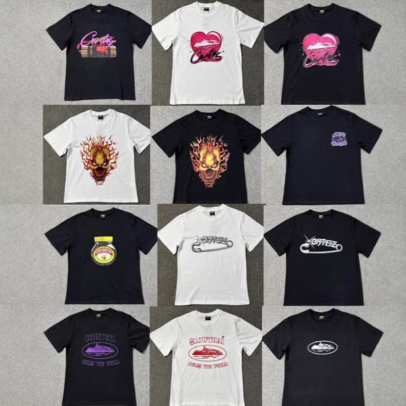Series T-Shirts with Short Sleeves, Letter Logo Print, Unisex Double Yarn, Fashionable Casual Short Sleeves, Trendy