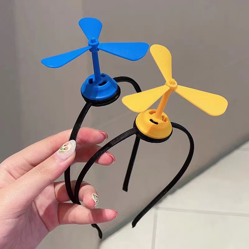 Cute Creative Bamboo Dragonfly Hair Hoop Windmill Hair Fun Children's Day Gift Performance Props Adult Hair Accessories