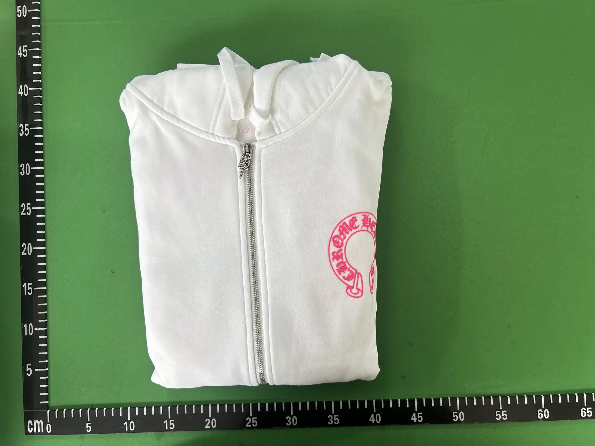 Chrome Hearts Horseshoe Logo Zip Hoodie White