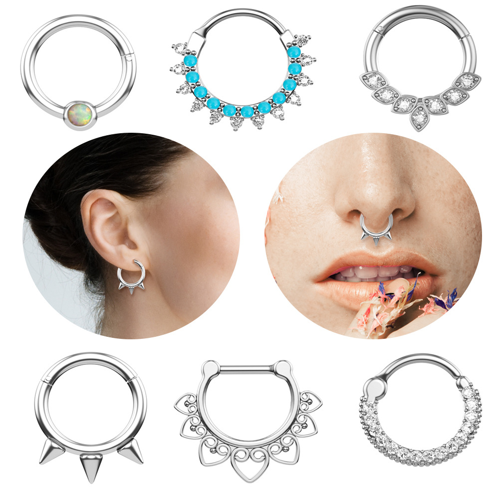 Europe and the United States hot new stainless steel zircon nose ring nose nail earring piercing jewelry online wholesale