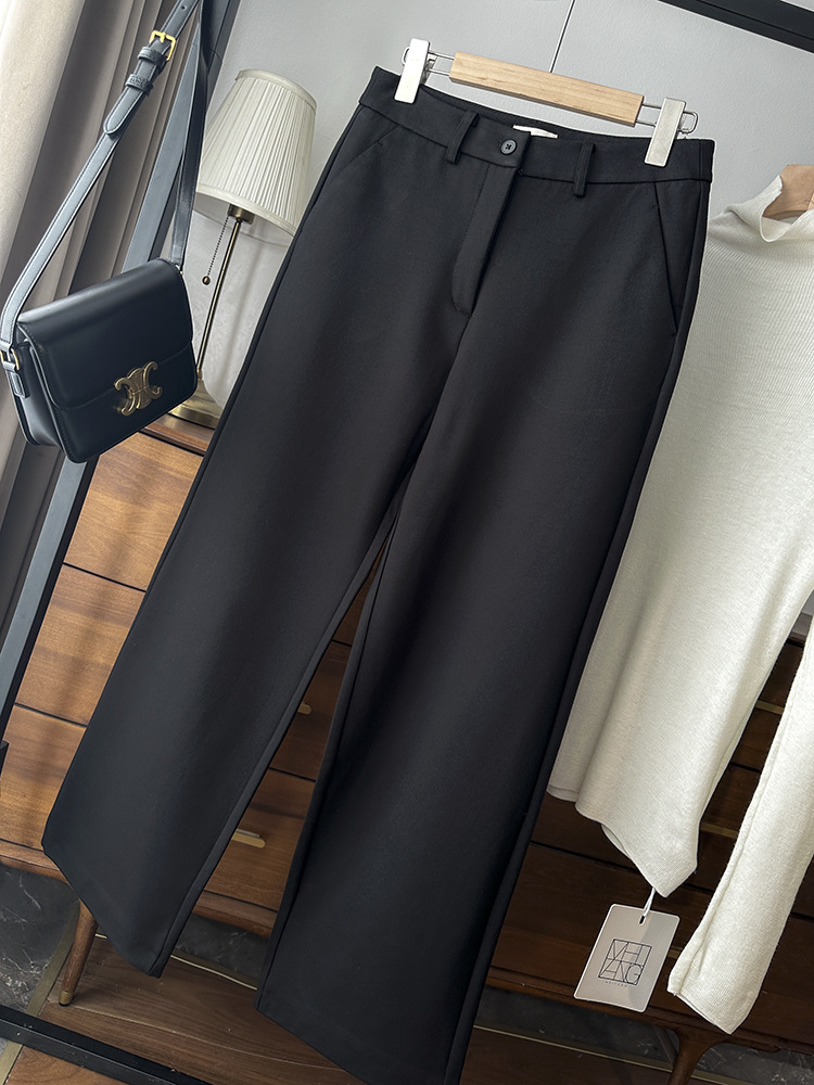 High-Waisted Slimming Thick Stretchy Roman Fabric Loose Straight Casual Pants for Women