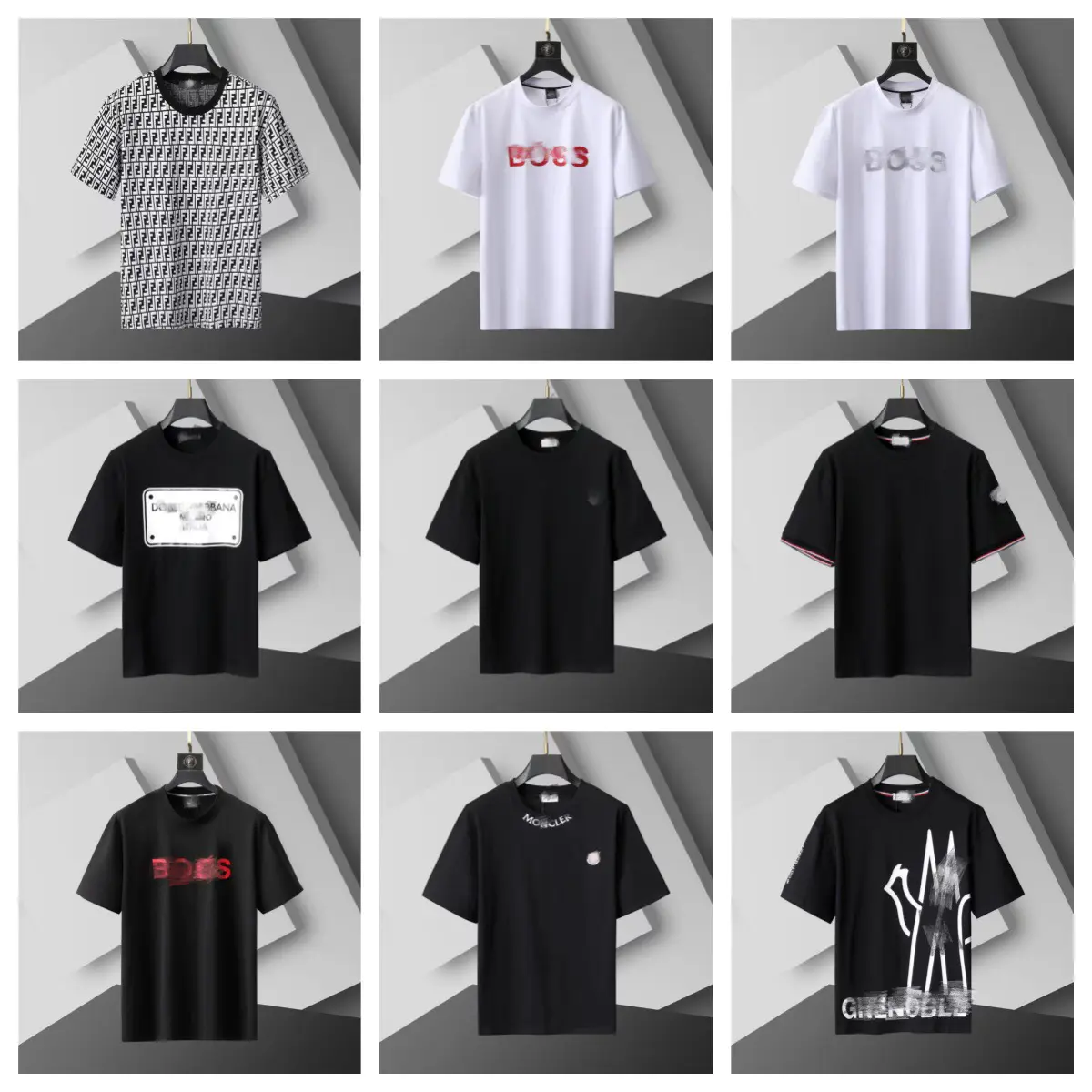 Cross-Border Classy Accessible Luxury Classic Round Neck Printed Letter Logo Short-Sleeved Casual Versatile T-Shirt for Men and Women