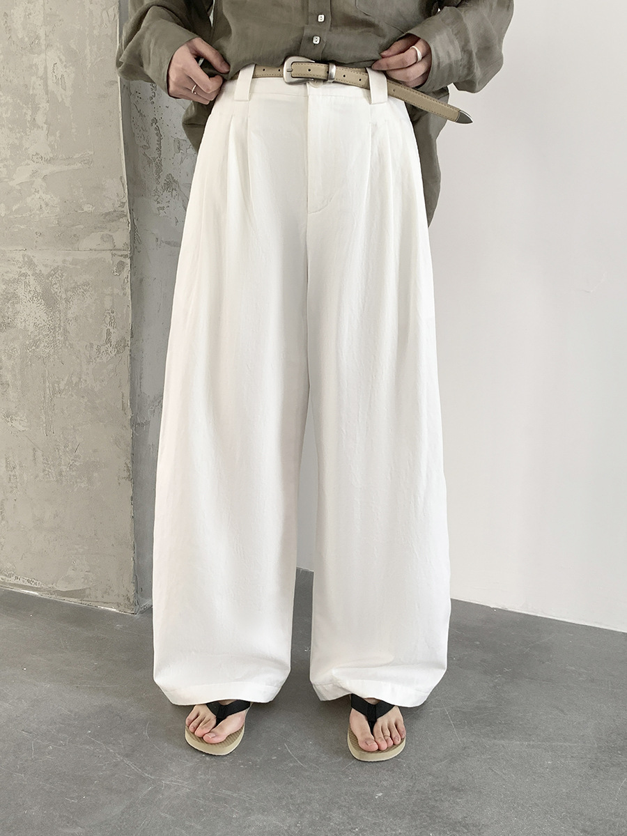 Love and Nancy Thirteen Lines 2026 Spring/Summer Korean Style Commuter Pleated Loose Wide-Leg Tencel Long Pants for Women 03762
