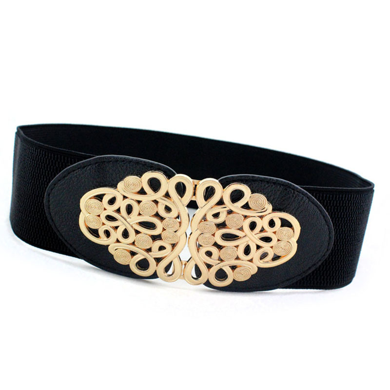 Women's Elastic Elastic Girdle Black Belt Versatile Elastic Decorative Wide Belt 24 Styles Available for Drop Shipping