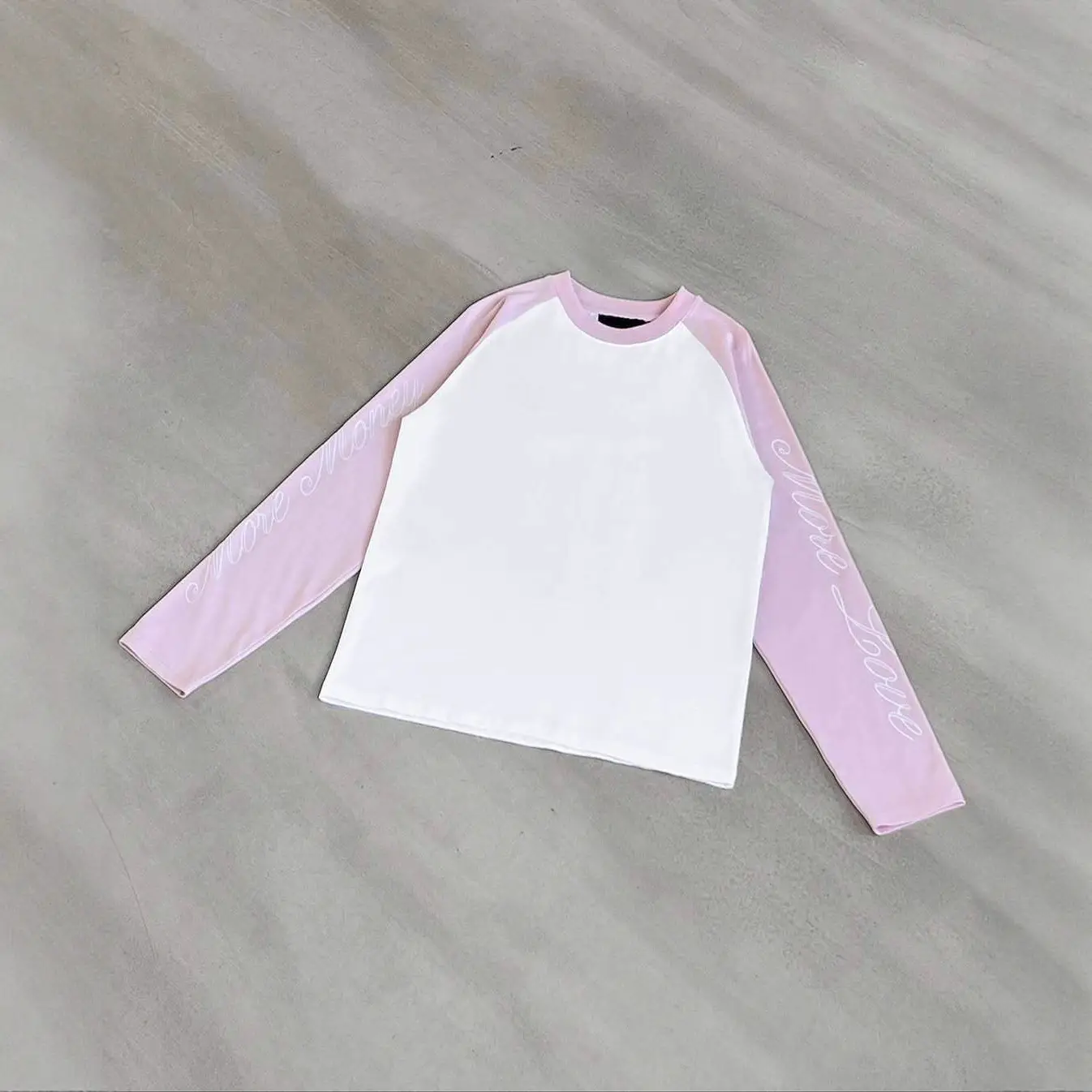 Y2K European and American Cross-Border Fashion Printed Pure Color Classic Men's and Women's Casual Contrasting Loose Personalized Long-Sleeved T-Shirts
