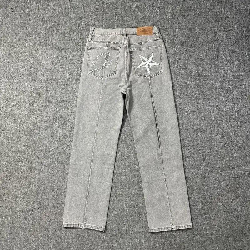 Cross-Border Corteiz Alcatraz Denim Suit High Street Western Denim Jacket Loose Jeans Trendy Brand