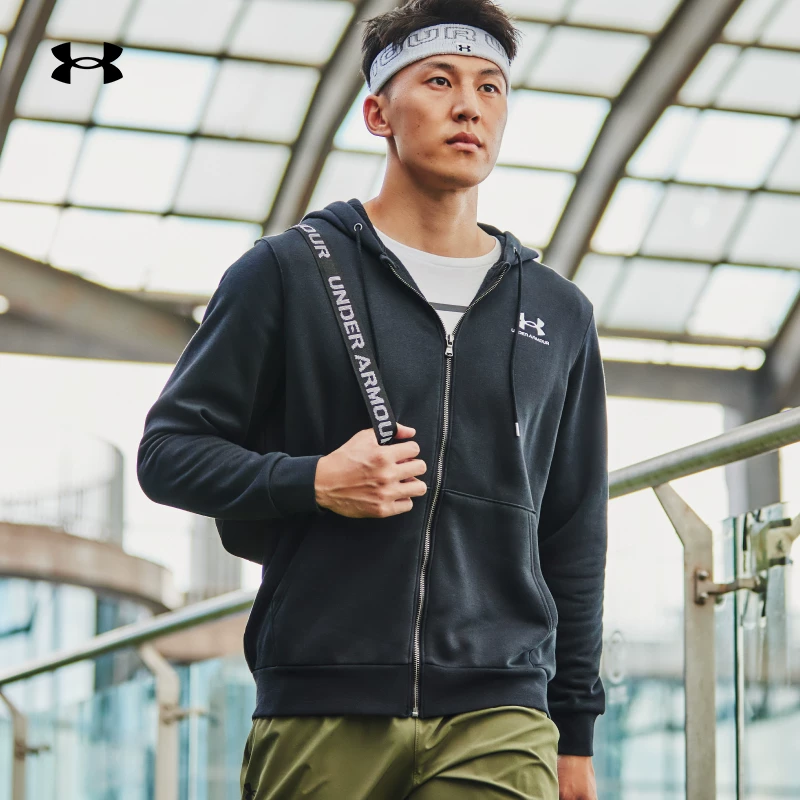 UA Andema outerwear men's knitted hooded jacket sportswear with fleece warm casual zipper sweatshirt 1373881