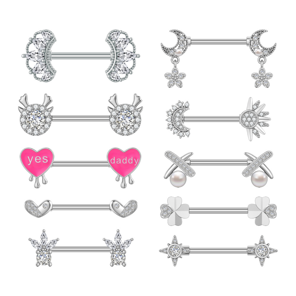 Europe and the United States cross-border new stainless steel rolling ring personality fashion micro-inlaid zircon rolling oil cream nails online wholesale